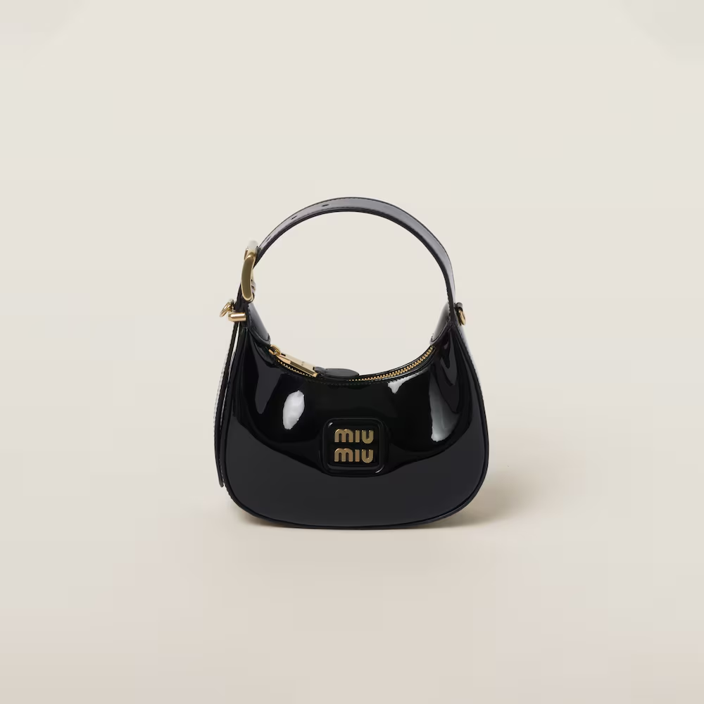 Patent leather hobo bag